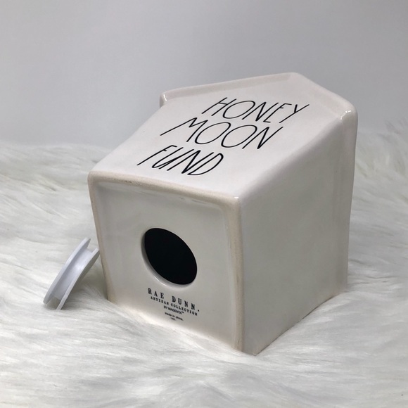 Rae Dunn HONEYMOON FUND Ceramic Money Bank - Picture 8 of 8